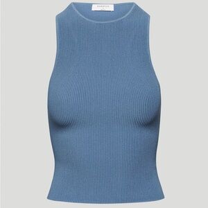 BABATON Aritzia Sculpt Knit Racer Cropped Tank in Light Blue